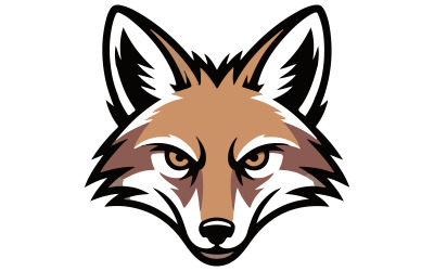 A modern logo illustration coyote head
