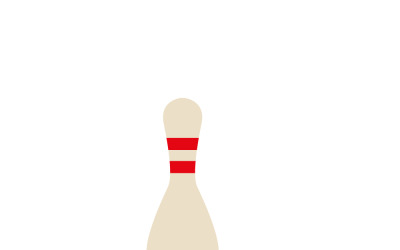 Classic Tenpin Bowling Pin Vector Illustration with Red Stripe Design