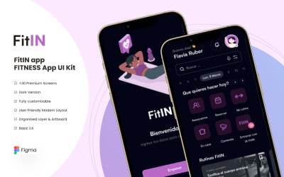 FitIN - Modelo de aplicativo móvel Figma fitness