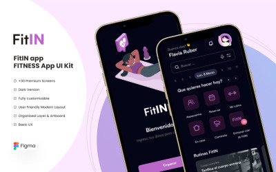 FitIN - шаблон мобільного додатку Figma для фітнесу