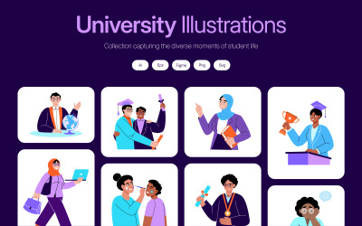 Набір ілюстрацій університету