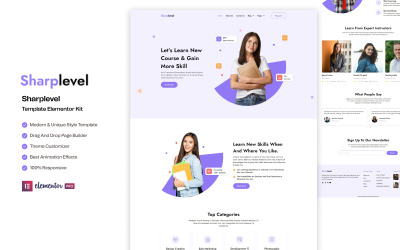 Sharp Level – Elementor Website Kit for Education, Online Learning &amp;amp; Coaching Institutes