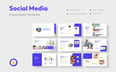 Socialy - Sosyal Medya Google Slaytlar Sunum Şablonu