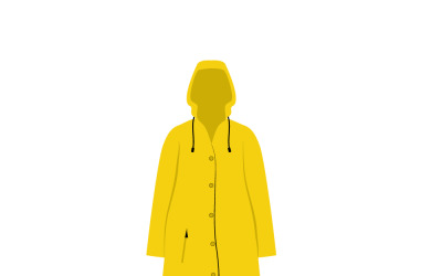 Stylish Yellow Raincoat Illustration for Rainy Weather Protection