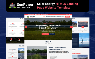 SunPower – Šablona vstupní stránky pro solární energii v HTML5
