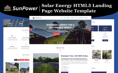 SunPower – Solar Energy HTML5 Landing Page Website Template