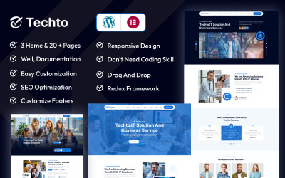 Techto - IT megoldások és technológiai ügynökség WordPress sablon