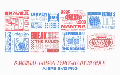 Minimal Urban Typography T-shirt Design Bundle