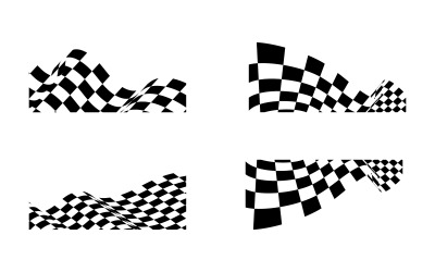 Modelo de ilustração de design de conceito de velocidade de bandeira de corrida v1.1