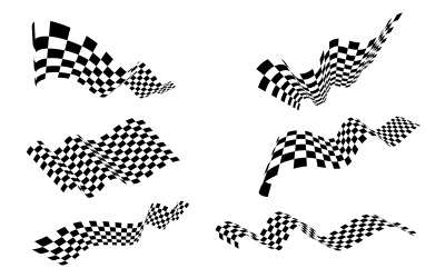 Modelo de ilustração de design de conceito de velocidade de bandeira de corrida v1.5
