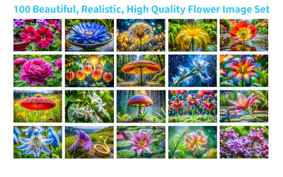 Conjunto de imagens de flores de alta qualidade
