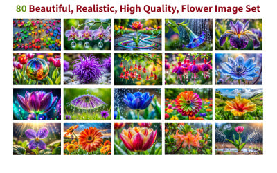 80 Beautiful Flower Image Set