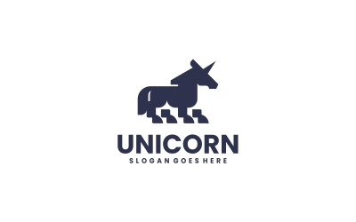 Modern Monochrome Unicorn Logo Design 351