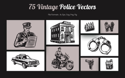 Modern Vintage Police Art Set