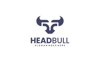 Monochrome Bold Bull Head Logo Design