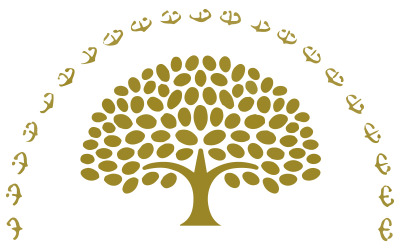 A logo design a stylized tree