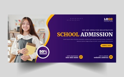 Back to School Social Media Cover Banner Template Ver-9