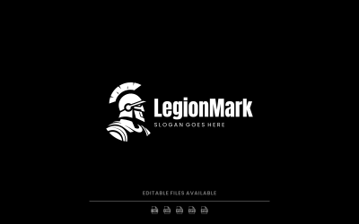 Bold Silhouette Spartan Logo Design