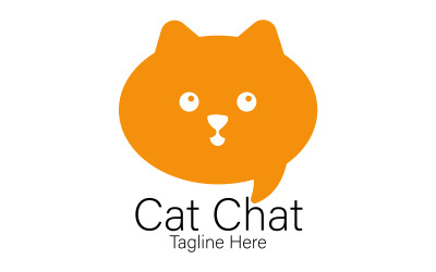 Cat chat logo design for pet lover