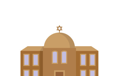 Detailed Vector Illustration of Traditional Jewish Synagogue Architecture