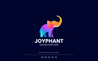 Gradient Modern Elephant Logo Design