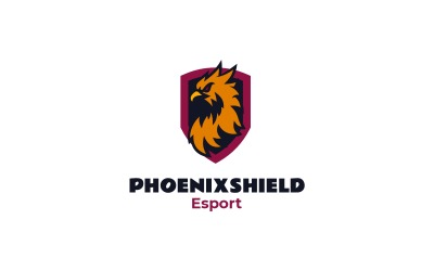 Mascot Phoenix Shield Logo Design