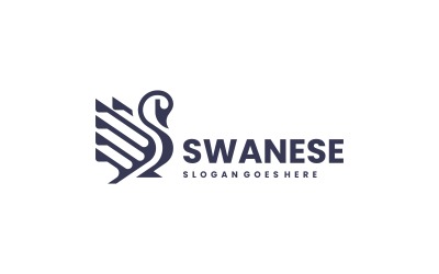 Monochrome Bold Elegant Swan Logo Design
