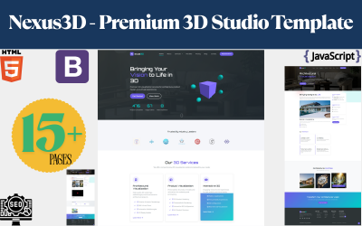 Nexus3D - Modelo de site HTML5 multipáginas Premium 3D Studio