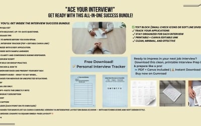 nterview Success Toolkit – 7-in-1 Printable Guide + Editable Canva Tracker