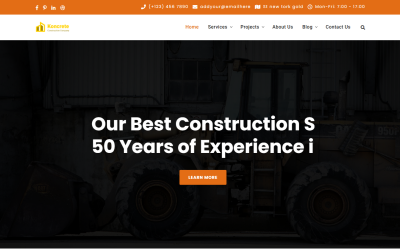 Plantilla HTML para servicios de construcción de hormigón