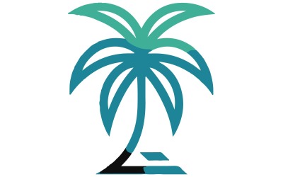 Una palmera con un diseño de logotipo minimalista