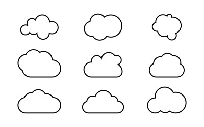 Cloud vector icon illustration design template v1.7