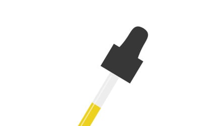 Detailed Vector Illustration of Medical Dropper Dispensing Yellow Liquid
