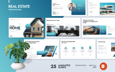 Diseño de plantilla de presentación inmobiliaria