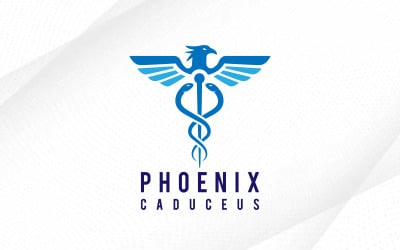 Medyczny Feniks Kaduceusz Wąż Logo Kliniki Opieki Zdrowotnej Ikona Medyczna