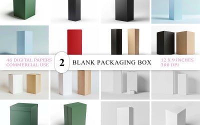 Realistic Paper Box Mockup Background | Blank  Minimal Box Mockups | Product Packaging Box