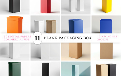 Renkli Karton Kutu | Gerçekçi Kağıt Kutu | Minimal Ürün Paketleme Kutusu | Modern Kutu Ambalajı