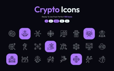 Современный набор крипто-иконок