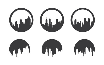 Urban City silhuett bakgrund vektor illustration design v.5
