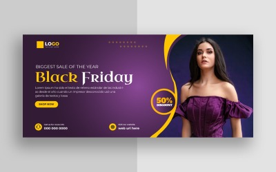 Black Friday Sale Social Media Cover Banner Template Ver-10