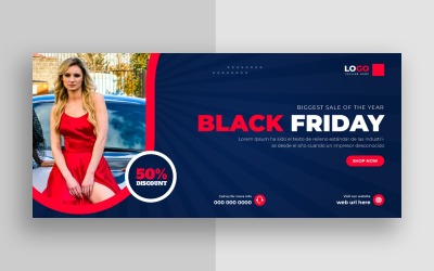 Black Friday Sale Social Media Cover Banner Template Ver-7