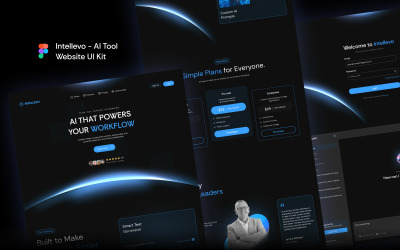 Цільова сторінка панелі інструментів штучного інтелекту Intellevo для веб-сайту з інтерфейсом користувача