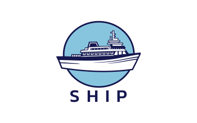 Modelo de design de logotipo de navio atraente