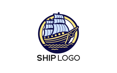 Modelo de design de logotipo de navio criativo