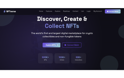 NFT Marketplace HTML bootstrap-tema