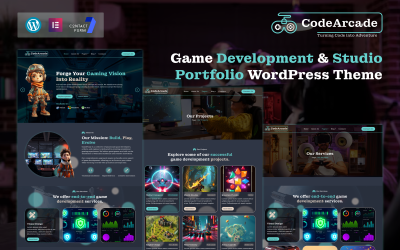 CodeArcade – Tema de WordPress para portafolios de estudios y desarrollo de juegos