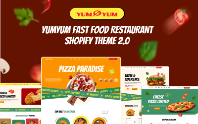 Ap Yumyum - Pizza &amp;amp; Fastfood Restaurant Shopify-thema
