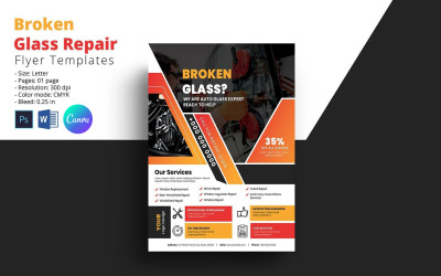 Auto Glass Repair Service Flyer Template