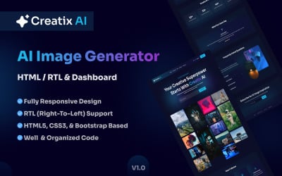 CreatixAI - AI Image Generation HTML Template RTL and Dashboard