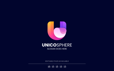 Gradient Modern Letter U Logo Design
